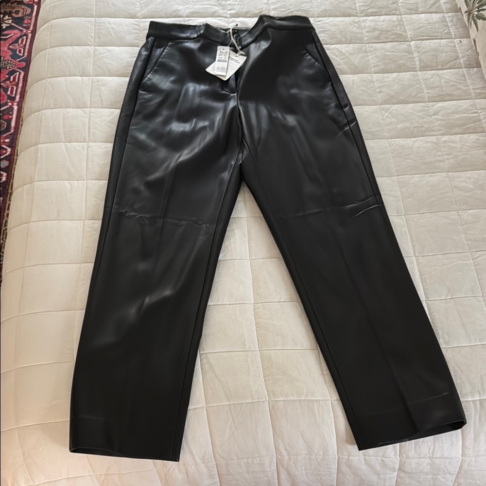 New with tags, J.Crew, Kate straight cropped faux leather 6